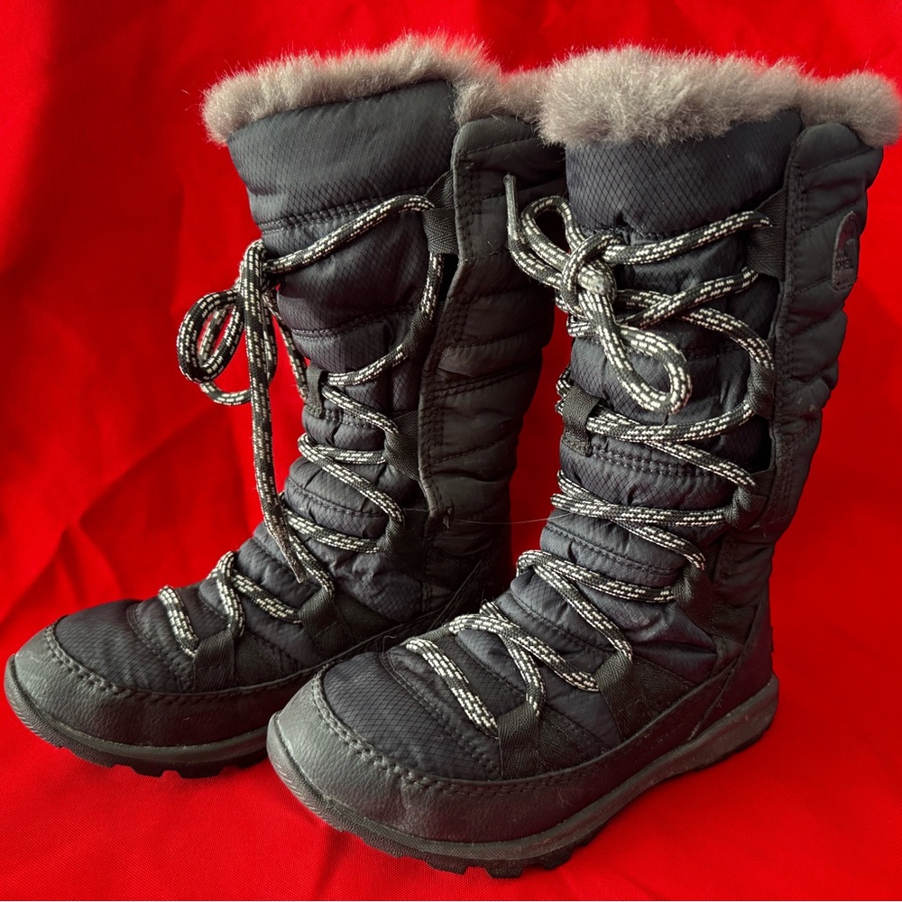 Sorel Whitney II Puffy Snow Boots Youth 13 Black Insulated Winter Boots